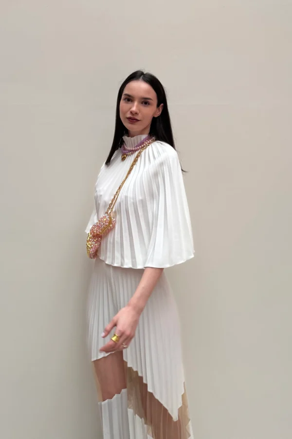 Biała elegancka peleryna do spodni i spódnicy – REPULO’S