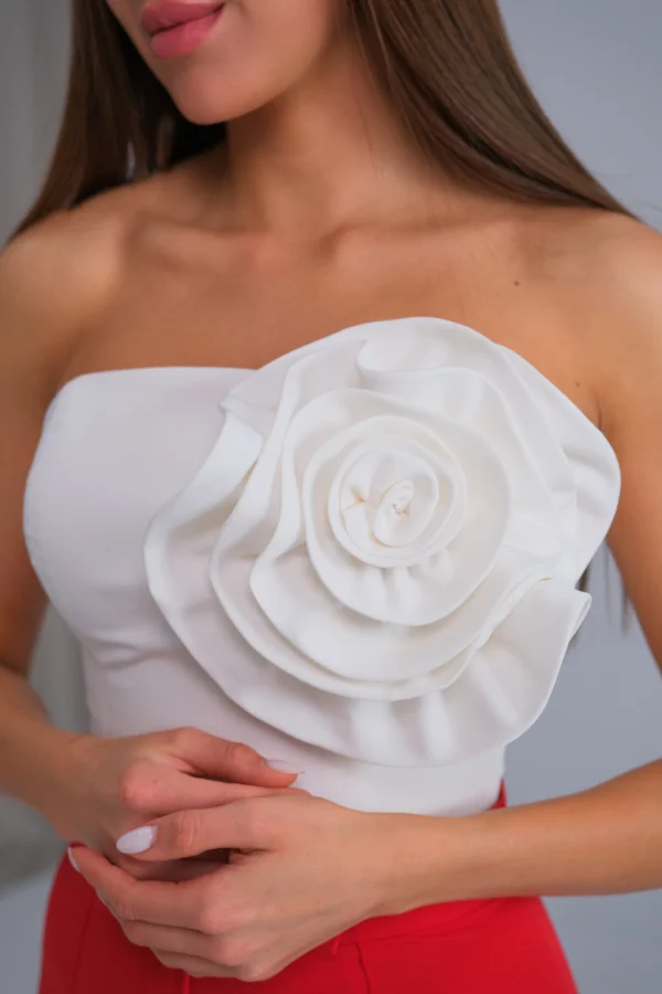 Biały gorset couture bez ramiączek z odkrytymi plecami - REPULO’S