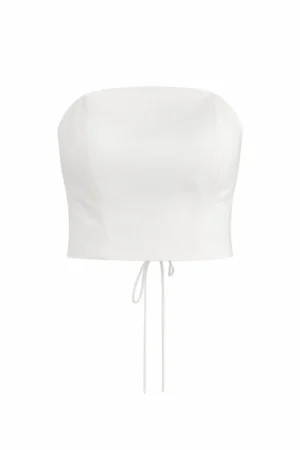 Biały top gorsetowy damski Kila – elegancki bustier damski – REPULO’S, widok przód